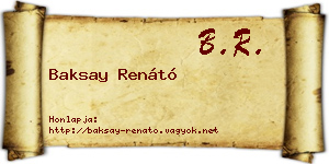 Baksay Renátó névjegykártya