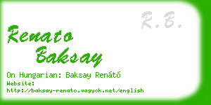renato baksay business card
