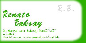 renato baksay business card